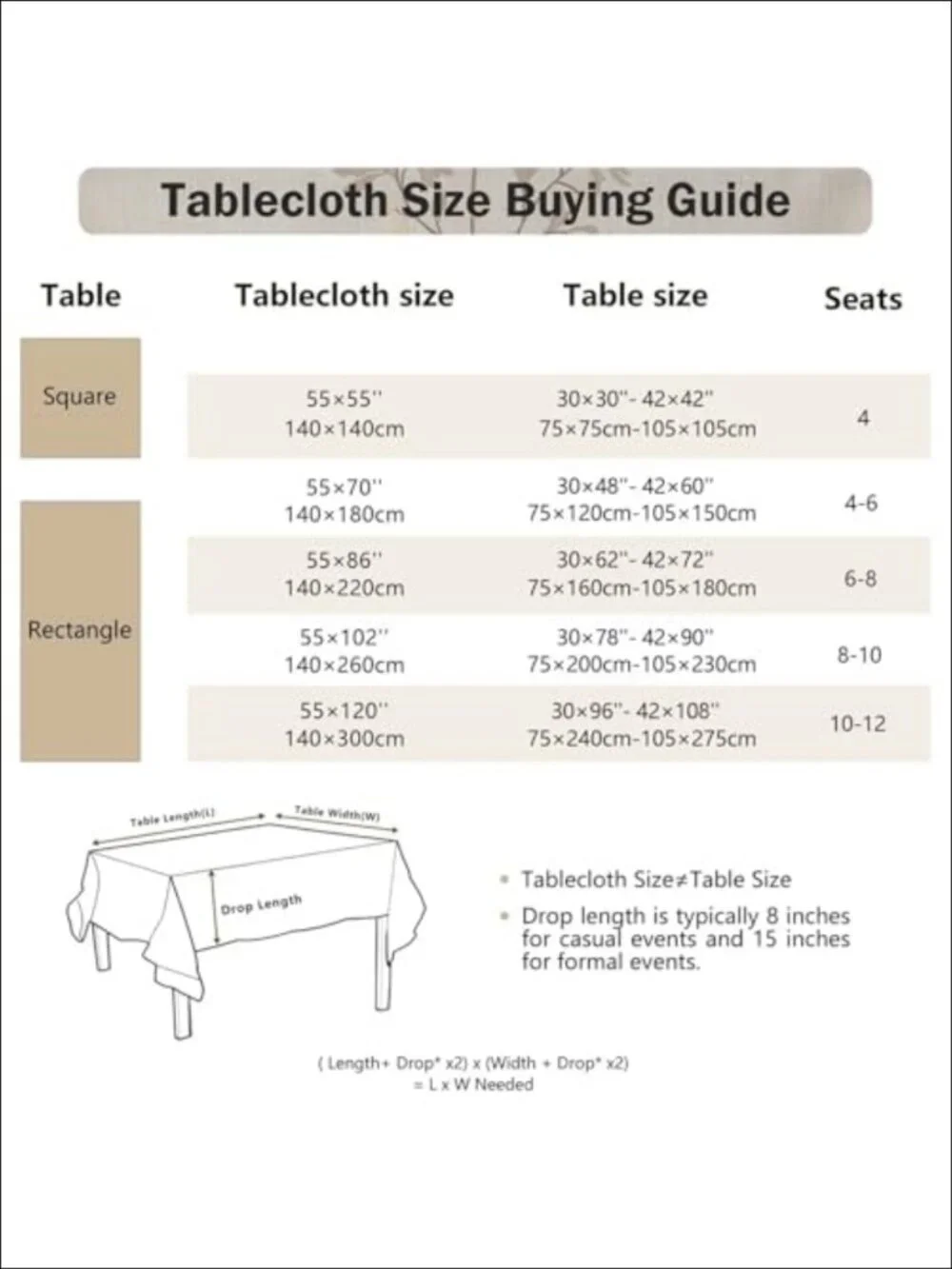 Linen Blend Embroidery Tablecloth Rectangle Waterproof Wrinkle Free